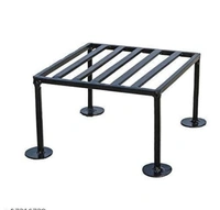 Square Iron Planter Stand Pack of 2 - Free Size, Black, Iron, Pack of 2